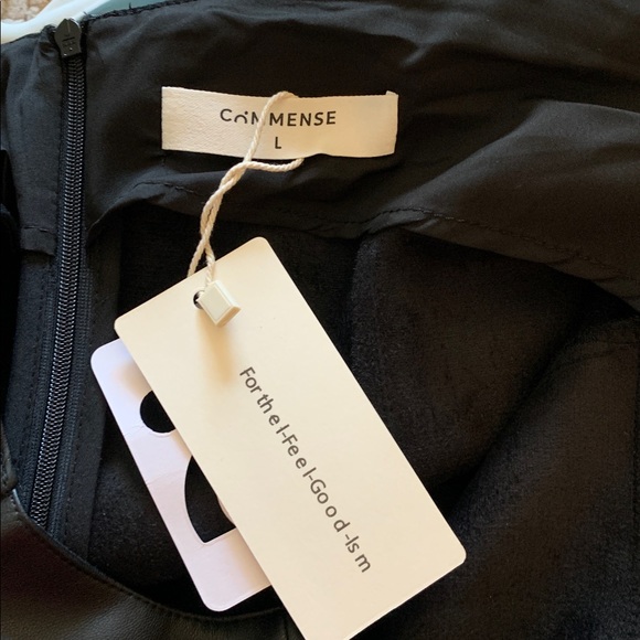 Commense Black Faux Leather Midi Dress - Picture 7 of 8